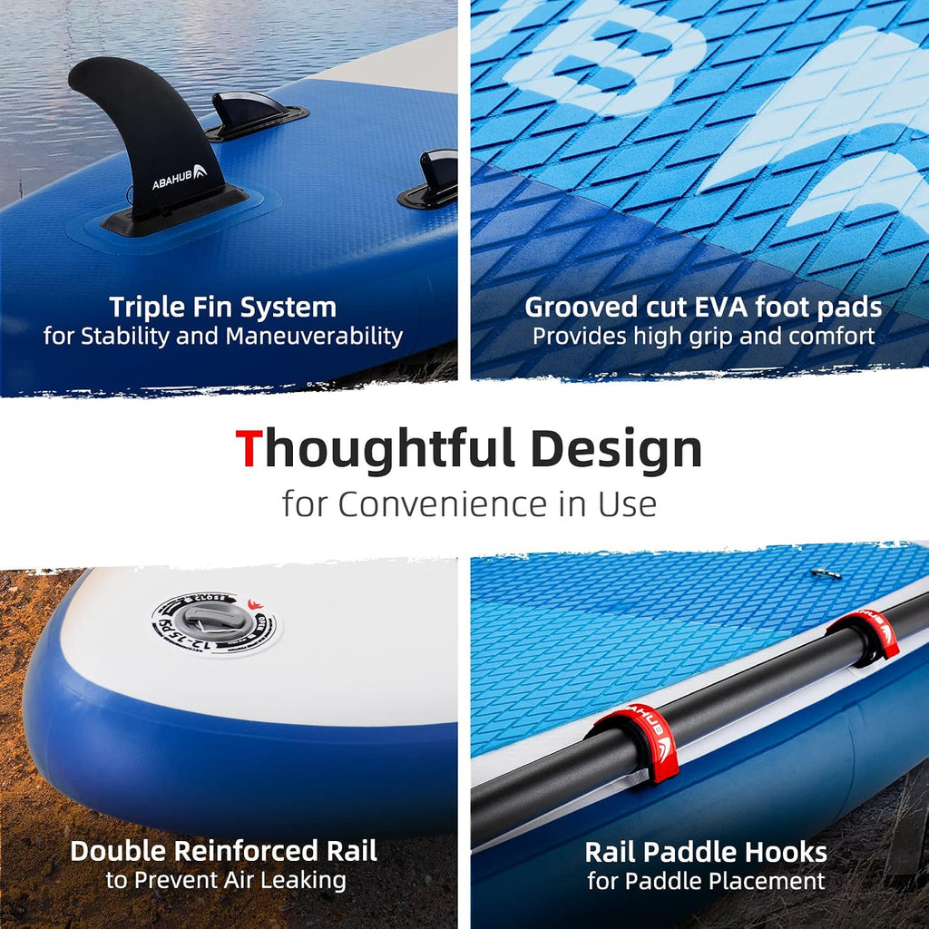 Abahub Inflatable SUP, Wide 10'6' x 31'/34' iSUP, Standup Paddleboard with Adjustable SUP Kayak Paddle, for Yoga, Paddle Board, Kayaking, Surf, Canoe, Fishing