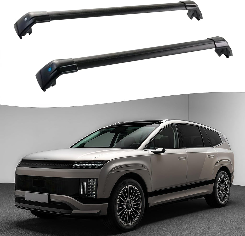 2PCS Cross Bars Fits for Hyundai Ioniq 9 S SE SEL Limited Calligraphy 2025 2026 Crossbar Luggage Carrier Roof Rack Rail Carrier Lockable All Silver