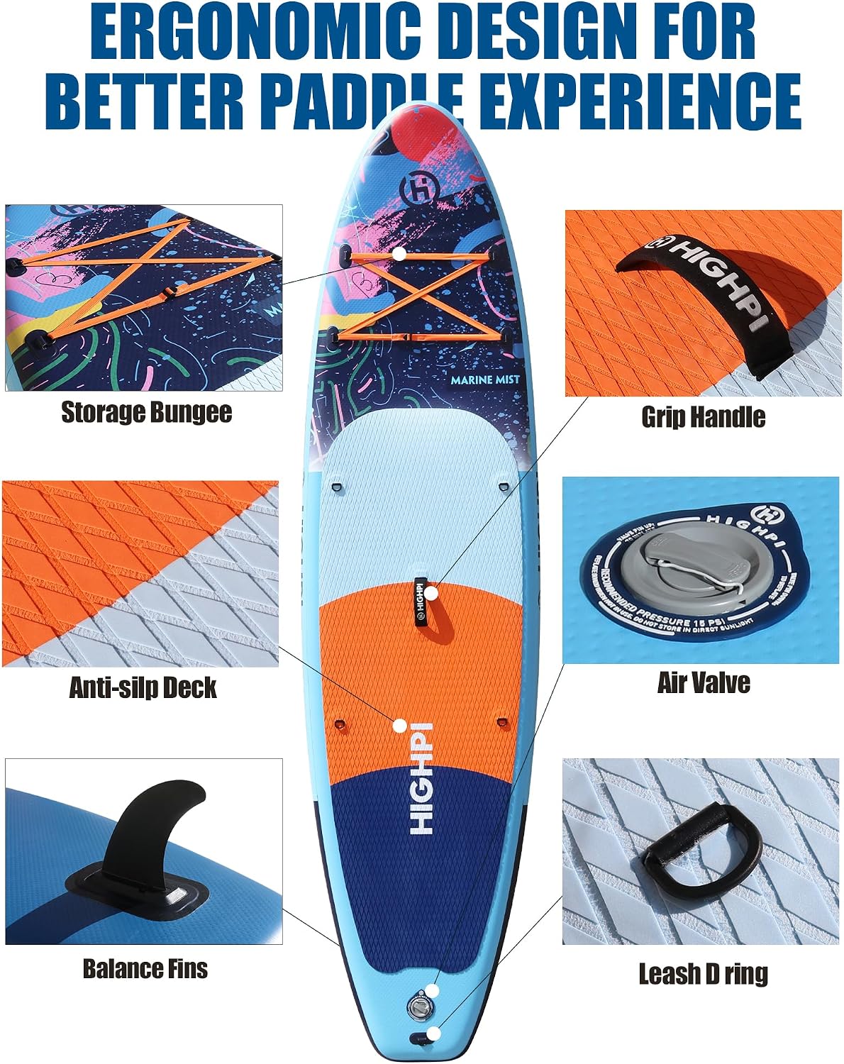 Inflatable Stand Up Paddle Board for Youth and Adults – Wide Sup with Premium Accessories, Blow Up Paddleboard for Surfing, Fishing, Yoga & More