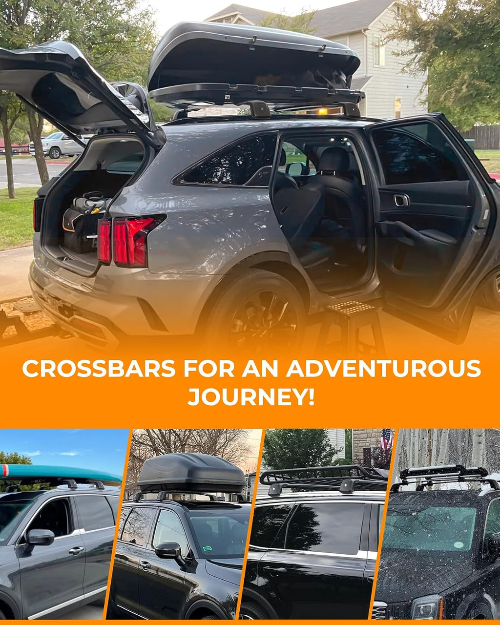 260 LBS Cross Bars Fit for 2021-2026 KIA Sorento & Sorento Hybrid Lockable Roof Rack Crossbars Cargo Carrier (Except X-Line)