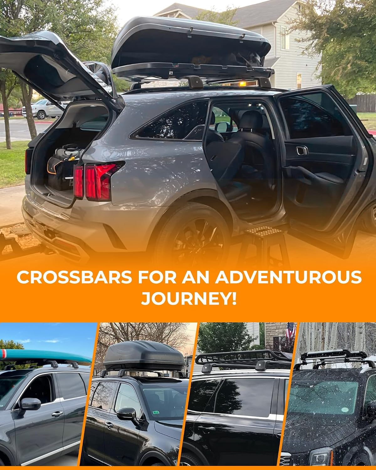 260 LBS Cross Bars Fit for 2021-2026 KIA Sorento & Sorento Hybrid Lockable Roof Rack Crossbars Cargo Carrier (Except X-Line)
