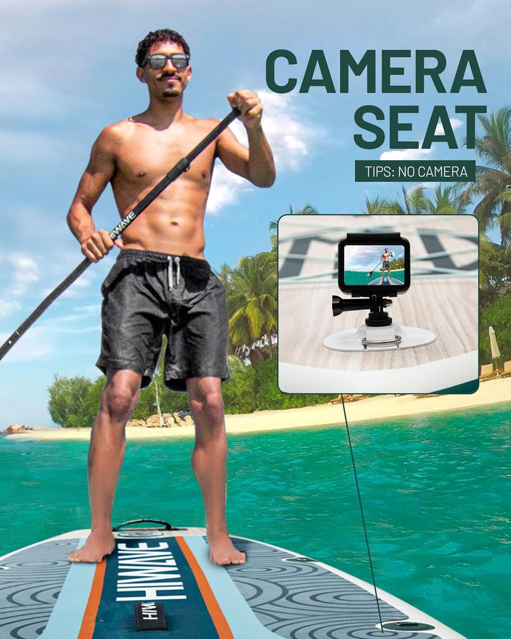 Hiwave Inflatable Paddle Board 11 '* 34 '* 6' Extra Wide Sup Board, 420lb Capacity Paddle Board for Adults, Suitable for Sea and Lakes, 2+1Family Board