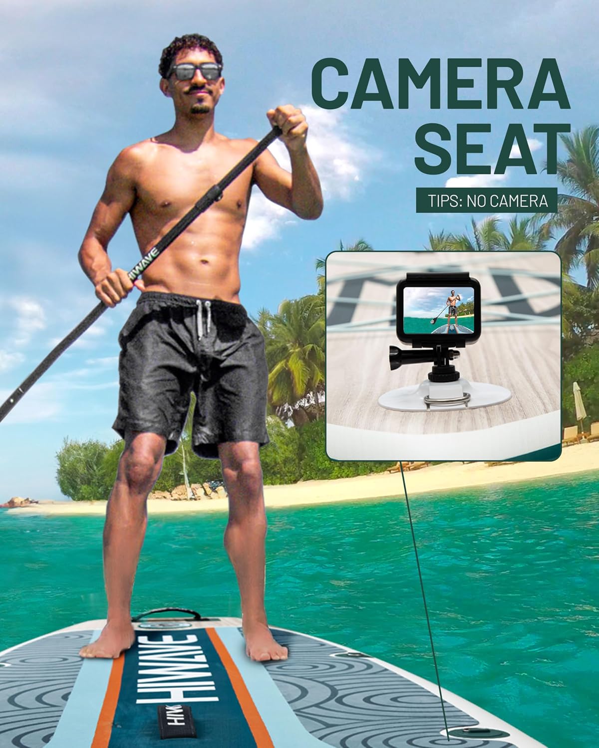 Hiwave Inflatable Paddle Board 11 '* 34 '* 6' Extra Wide Sup Board, 420lb Capacity Paddle Board for Adults, Suitable for Sea and Lakes, 2+1Family Board