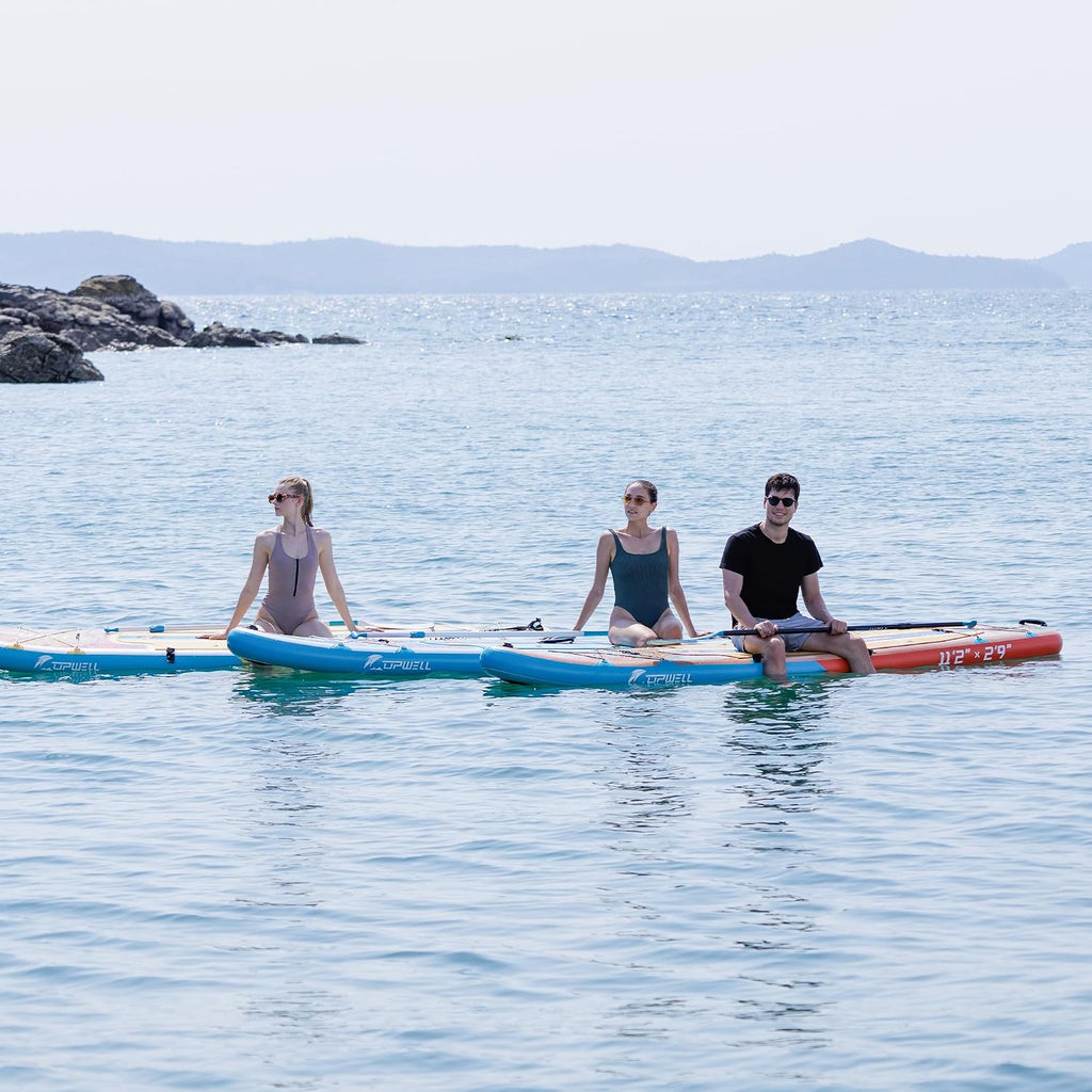 UPWELL 11'6'/11'2'/11'/10'8'/10'6'/10'2' Inflatable Stand Up Paddle Board with sup Accessories Including Backpack, Repairing Kits, Non-Slip Deck, Leash, 3 Fins, Paddle and Hand Pump