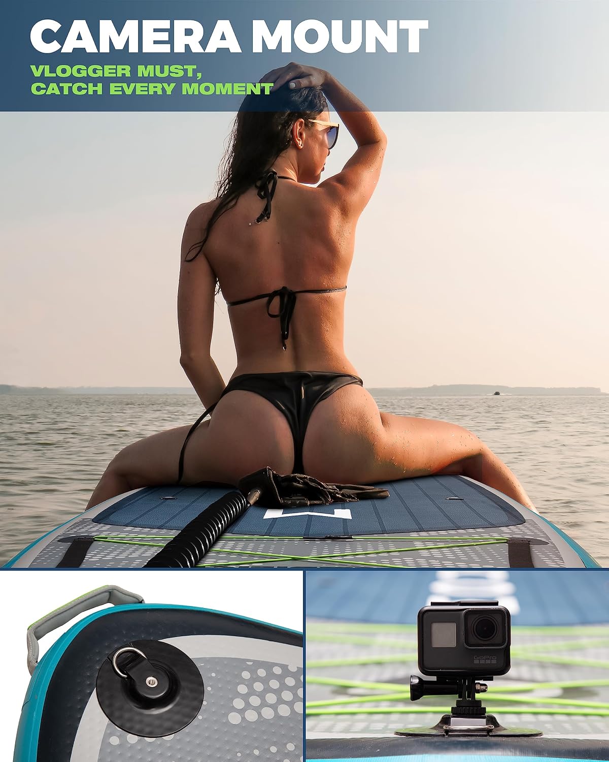 MOUSA 11'6'x35 Extra Wide Inflatable Stand Up Paddle Board, Stable Long SUP for 2 People/Family, Shoulder Strap, 3/5 Handles, 100L Backpack, All-Round Sup Board, Removeable Fin
