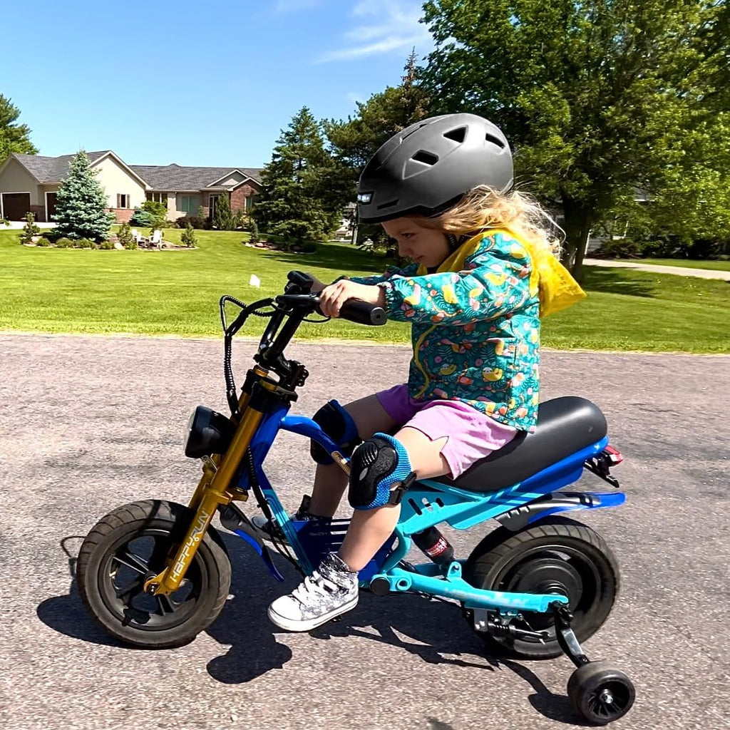 XNITO Kid Bike Helmets for Boys and Girls | Fit Head 51-54cm Circumference | CPSC & NTA-8776 Dual Certified | Multi-Sport Helmets with LED Lights, Magnetic Buckle, Detachable Visor