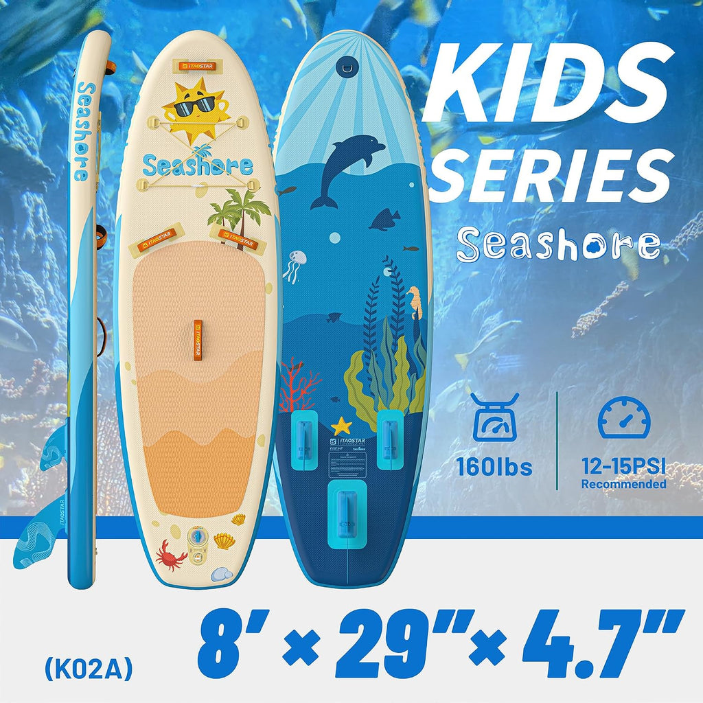 iTAOSTAR Pets 8'×29' / 11'×35' / 11'6'×34'/11'×34' Inflatable Paddle Board, One-Stop Premium SUP Accessories, Extra Wide Paddle Board for More Balance, Tailored Fins for More Fun