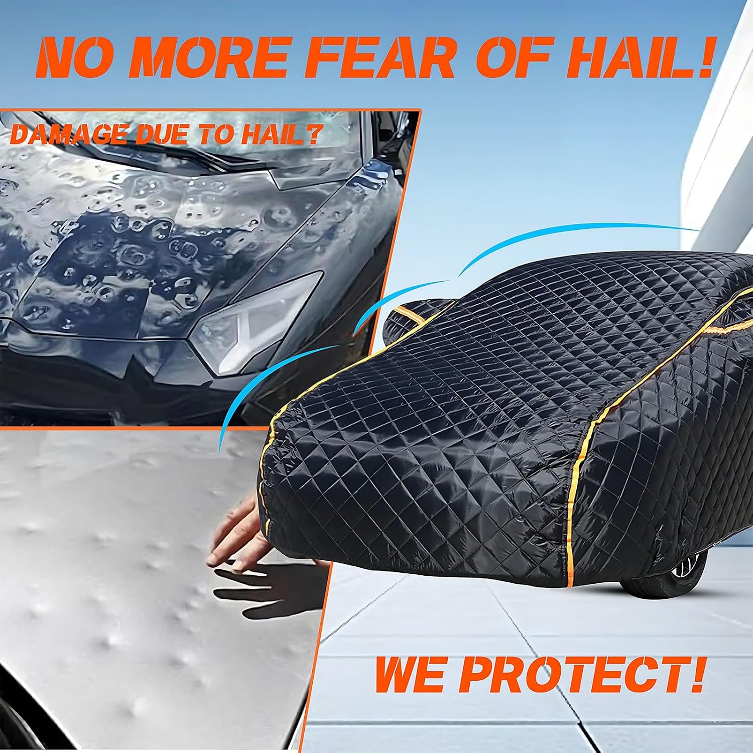Heavy Duty Car Cover Waterproof for Hyundai Palisade SEL (2020-2025, SUV), Hail Protector Car Cover, Breathable Snow Sun Dust Protection, Door Zipper & Reflective Strips dvd303