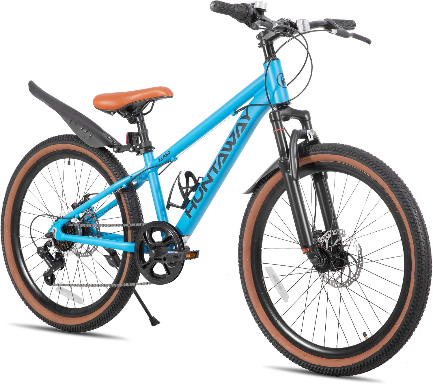 KEANO Huntaway 20 24 Inch Kids Bike for Boys & Girls Ages 7-12 Years Hardtail Mountain Bike for Kids with Aluminum Frame and 7-Speed Drivetrain Children Bicycle