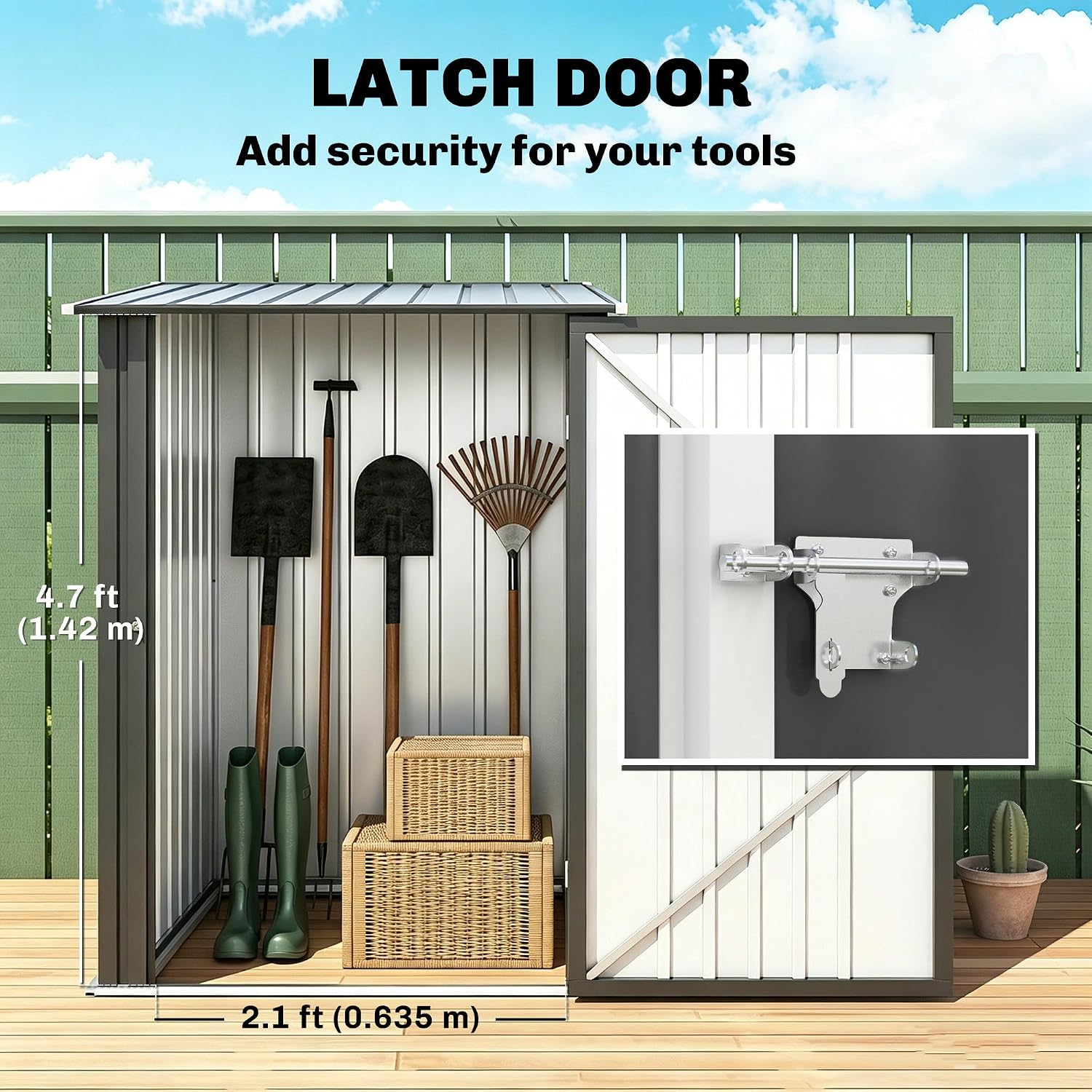 Outsunny 3.3' x 3.4' Outdoor Storage Shed, Metal Garden Tool House with Sloping Roof and Lockable Door for Backyard, Bike, Patio, Garage, Lawn, Gray