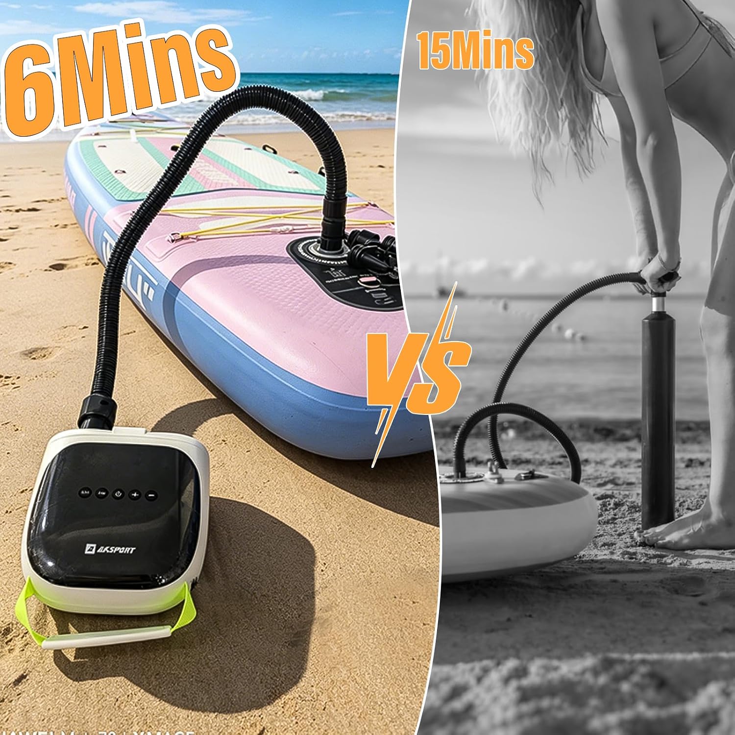 AKSPORT 11' Inflatable Stand-Up Paddle Board with Upgraded SUP Accessories Kit | Extra Wide 34' Design | Non-Slip Deck | Premium SUP Board for Adults & Youth of All Levels