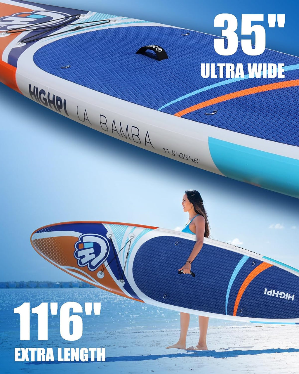 Inflatable Stand Up Paddle Board for Youth and Adults – Wide Sup with Premium Accessories, Blow Up Paddleboard for Surfing, Fishing, Yoga & More