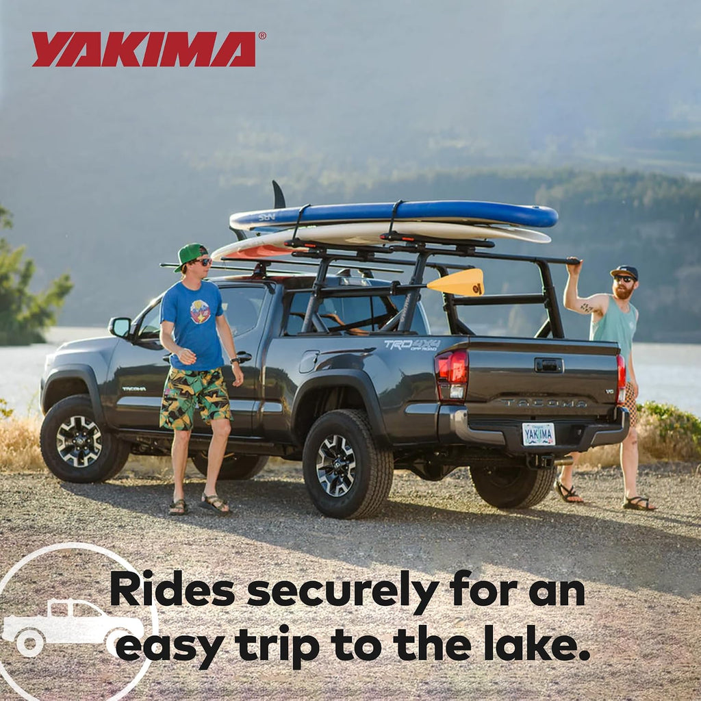 Yakima SupDawg Fully Assembled Rooftop SUP & Surfboard Mount, Holds 2 Boards up to 36' Wide, Tool-Free Installation, Integrated Rollers, SKS Locks