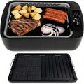Indoor Smokeless Electric Grill, 1100W Korean BBQ Grill, LED Smart Display, Tempered Glass Lid, Non-stick Removable Plate