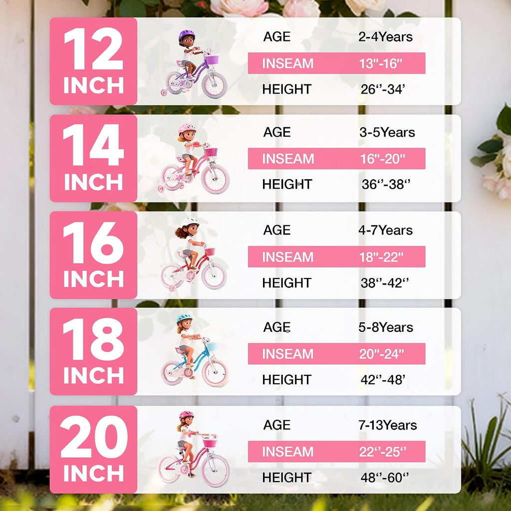 RoyalBaby Girls Bike with Training Wheels and Kickstand, Stargirl Kids Bicycle 16 Inch Toddlers to Big Kids 4-7 Years, Star Pink