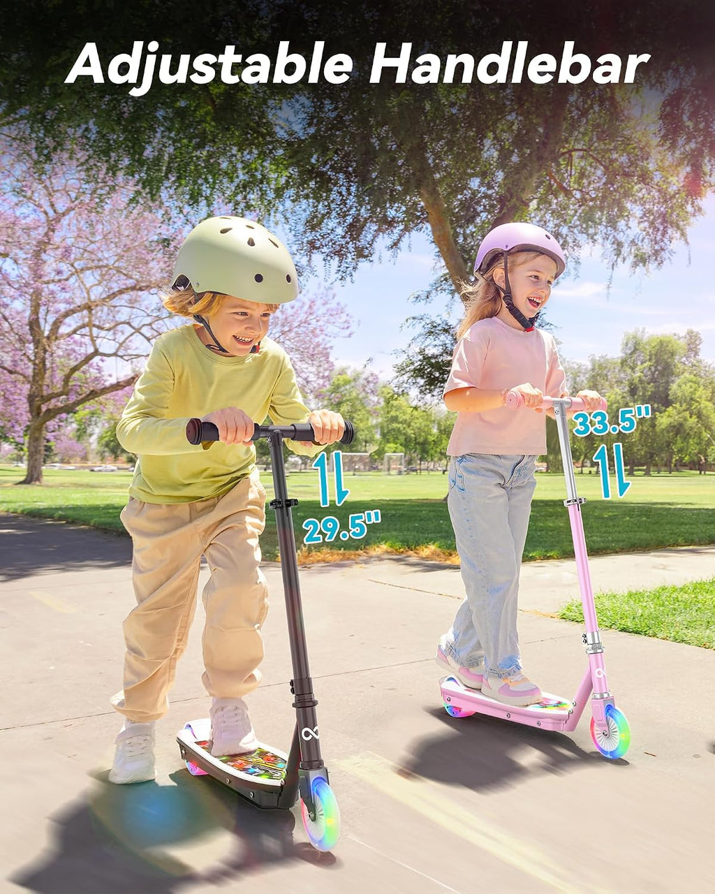 Gyroor KS2 Kids Electric Scooter – 5 MPH Safe Speed, Foot Sensor Start, LED Lights, Adjustable Handlebar, 2 Hr Fast Charge, UL2272 Certified, Ages 6–12, 121 lb Max Load