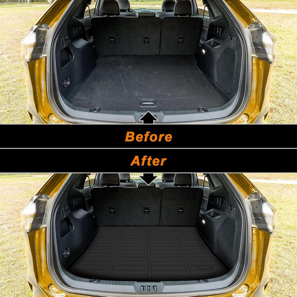 Binmotor-Floor Mats & Cargo Liner Set for 2015-2024 Ford Edge, All Weather Car Mats for Ford Edge Mat Floor Liners Rear Cargo Mat Custom Fit for Edge Accessories