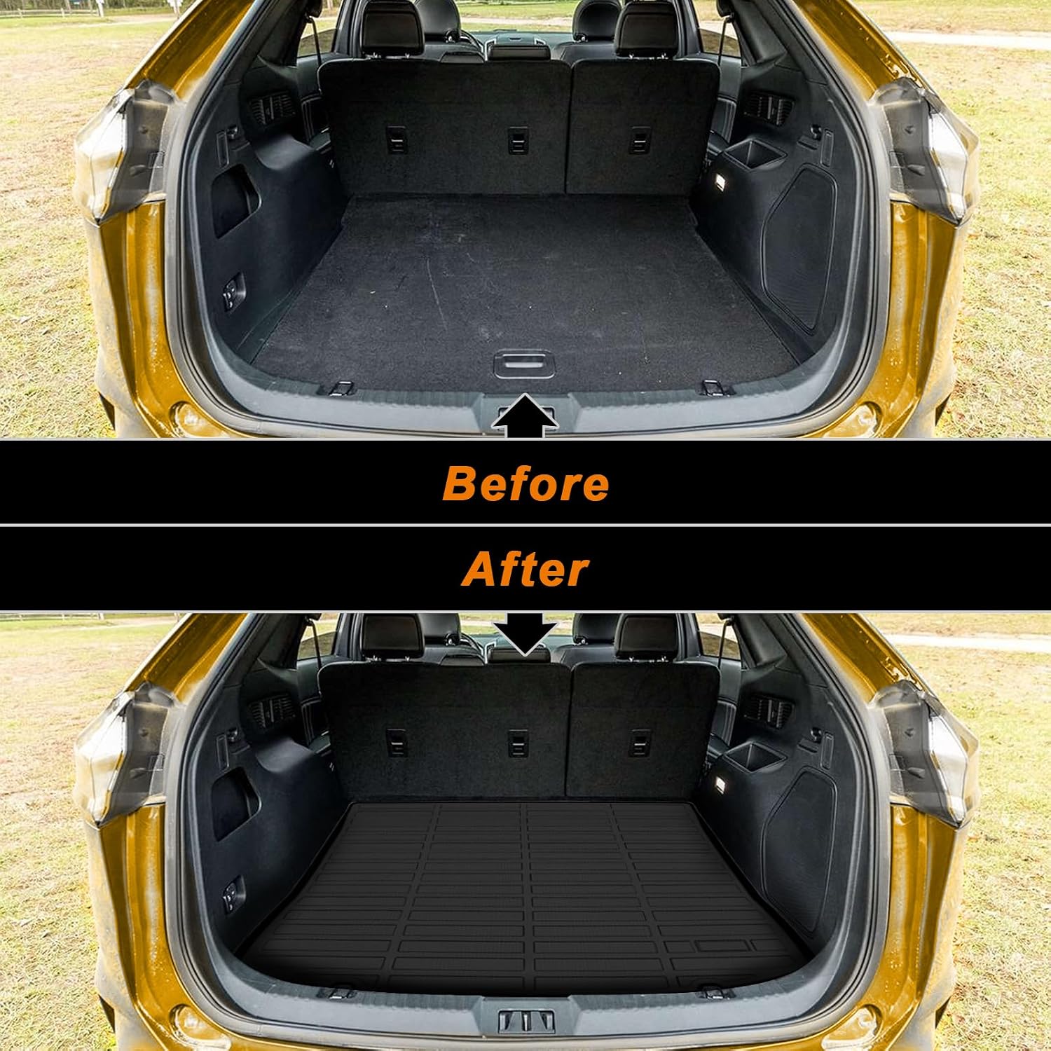Binmotor-Floor Mats & Cargo Liner Set for 2015-2024 Ford Edge, All Weather Car Mats for Ford Edge Mat Floor Liners Rear Cargo Mat Custom Fit for Edge Accessories