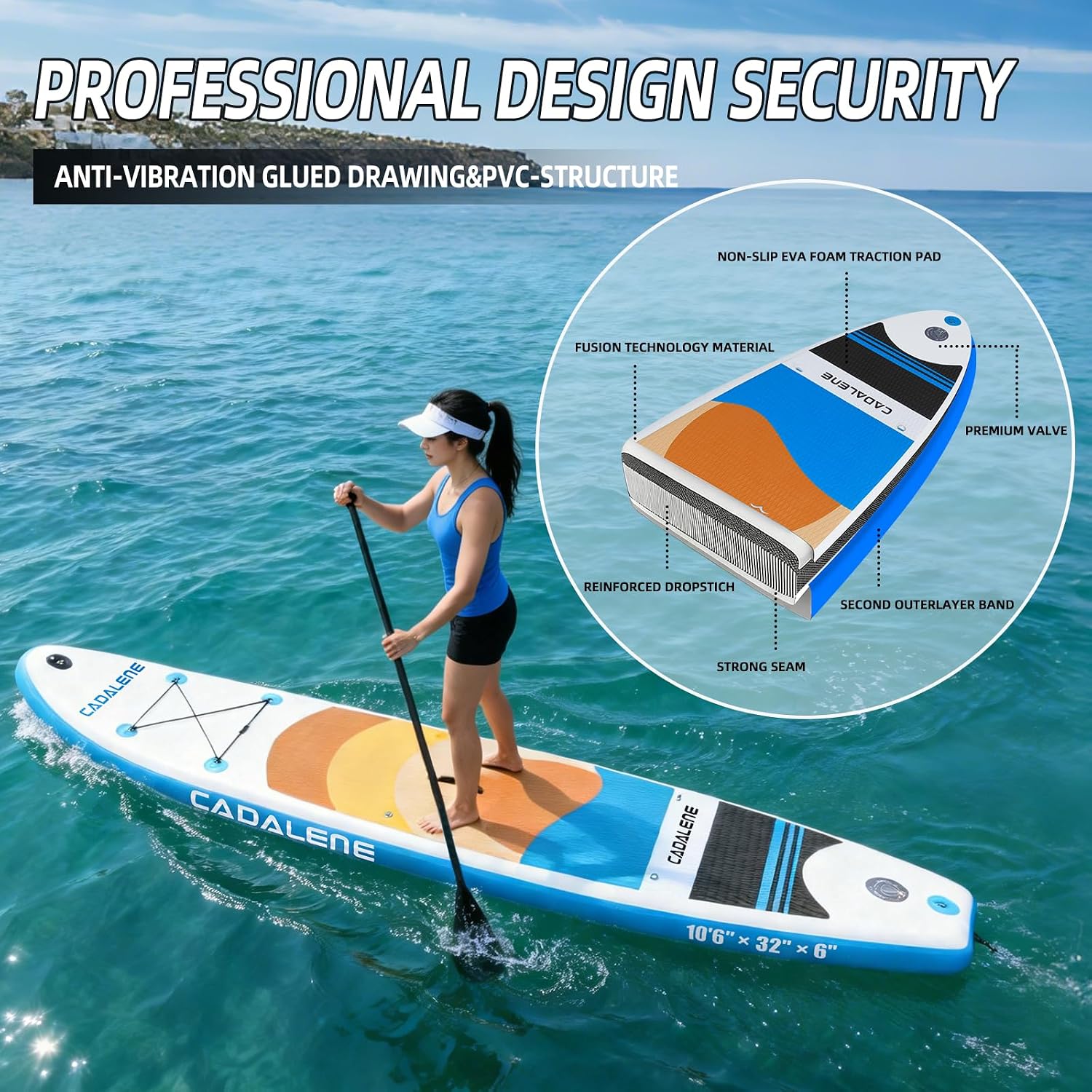 Inflatable Stand Up Paddle Board with SUP Accessories, Anti-Slip EVA Deck, Family-Friendly SUP Boards for Adults & Youth of All Skill Levels, Versatile Yoga Paddle Board