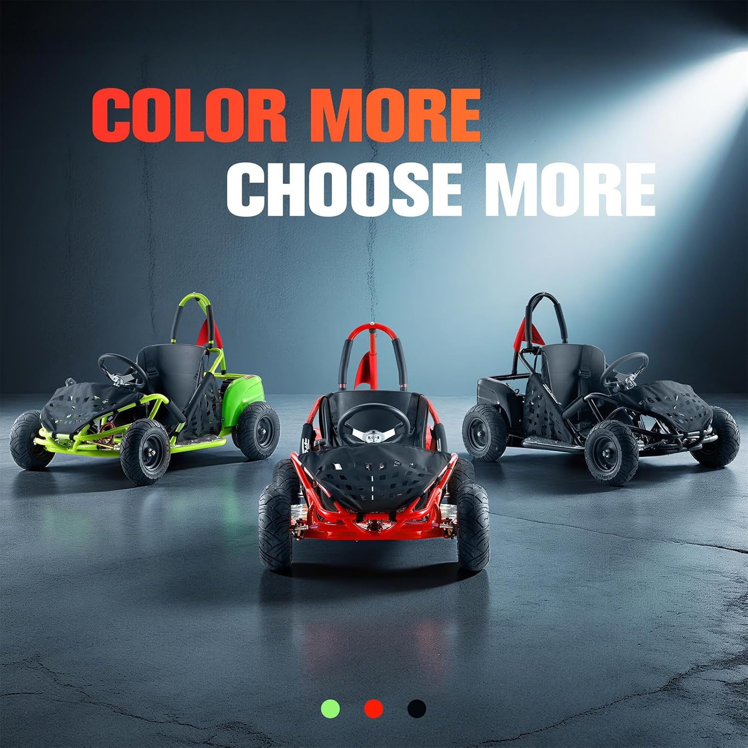 Electric Go Kart, 48V Powered Ride On Car, Steel Tubular Frame, Seat Belt, 13 inch All-Terrain Tires, Parental Speed Control, Max 20 Mph (RED)