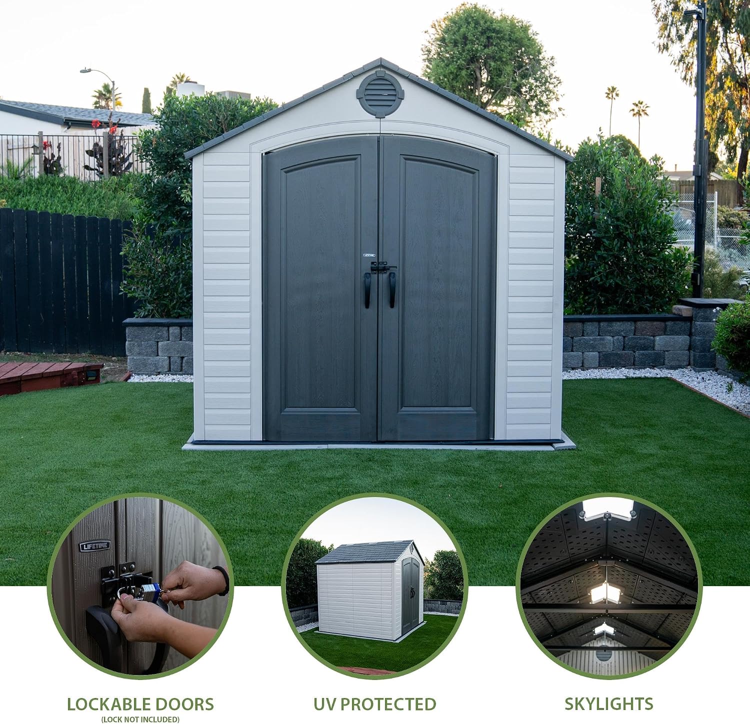 Lifetime Outdoor Storage Shed, 8 x 7.5 Foot
