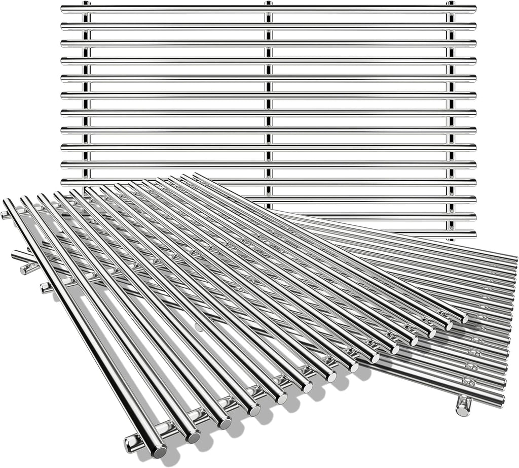 QuliMetal SUS304 9MM Grill Grates for Weber Genesis II E-410/E-415/E-435, Grill Parts for Genesis II/LX E-440 Series Gas Grills, 304 Stainless Steel Grill Grates Parts for Weber GS4 66089 66097