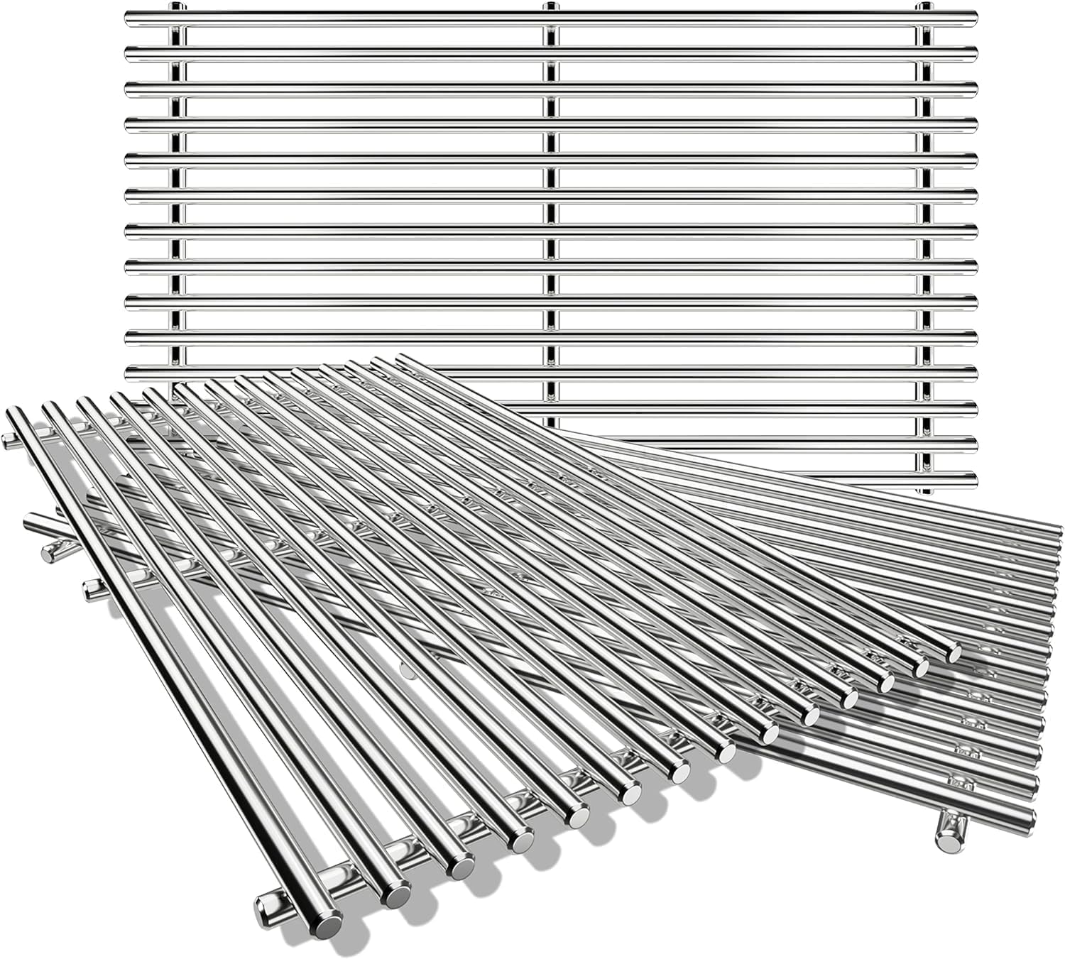QuliMetal SUS304 9MM Grill Grates for Weber Genesis II E-410/E-415/E-435, Grill Parts for Genesis II/LX E-440 Series Gas Grills, 304 Stainless Steel Grill Grates Parts for Weber GS4 66089 66097