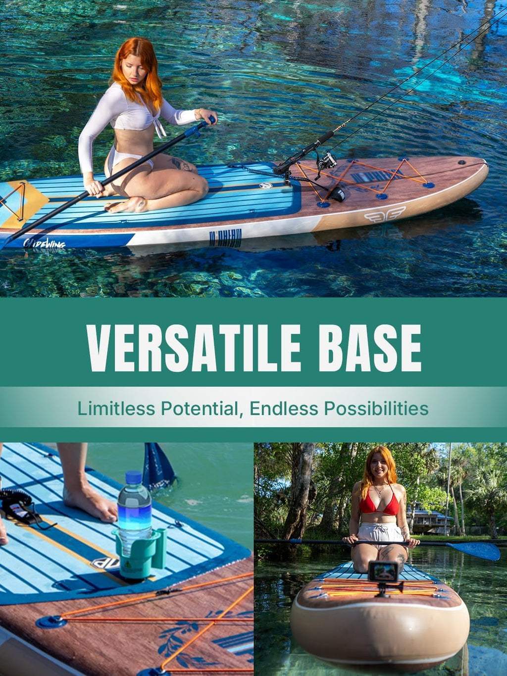 Niphean (Extra Large) Inflatable Paddle Board, SUP for 2+1 People/Family 500lbs Capacity Stand Up Paddle Board with SUP Accessories, StabilTrac Fin Non-Slip Paddleboard for Adults