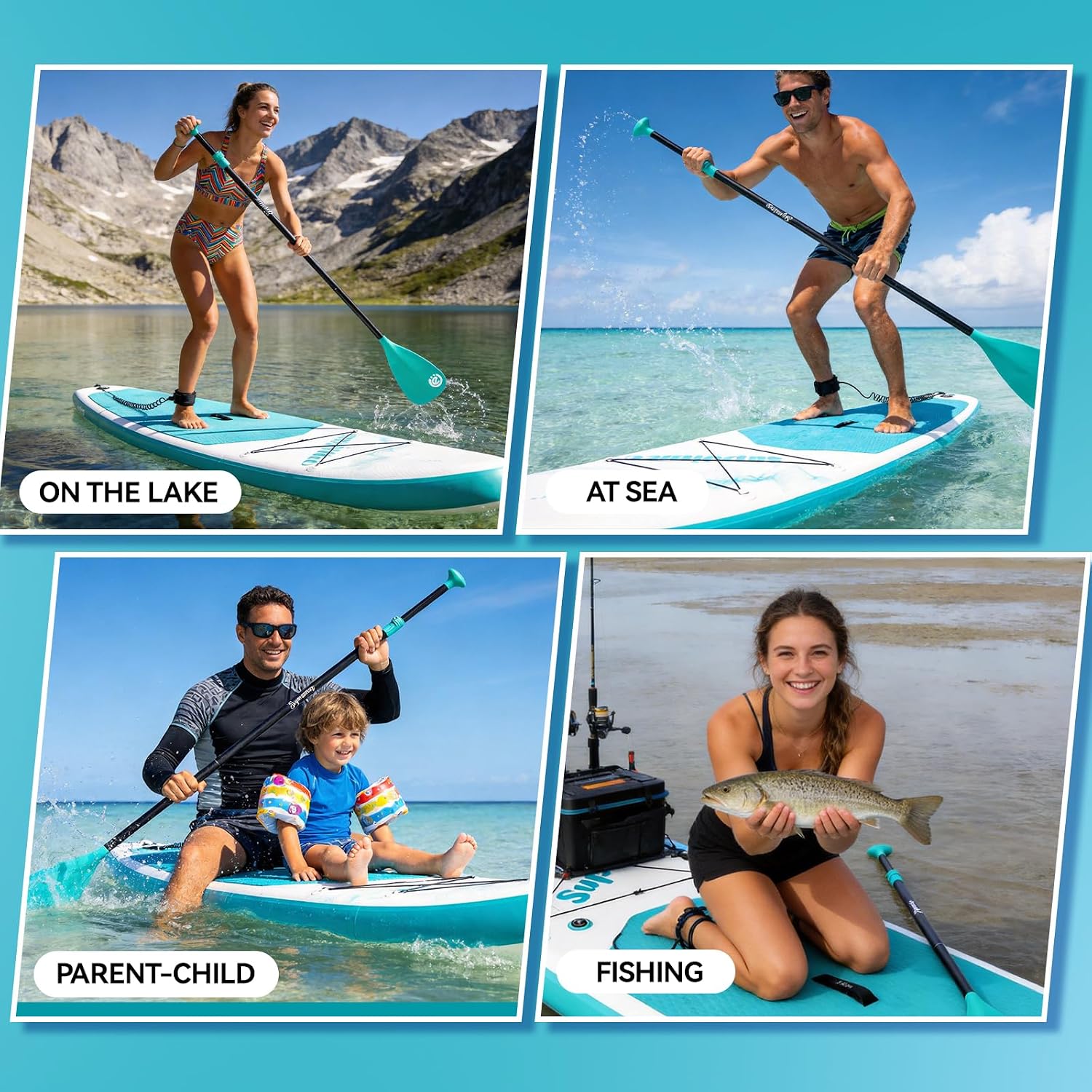 Inflatable Stand Up Paddle Board - Upgraded Glue-Free Hot Melt Technology, Long Service Life, 10'6', Anti-Slip EVA Deck, Full SUP Accessories, Included for Adults Youth All Skill Levels