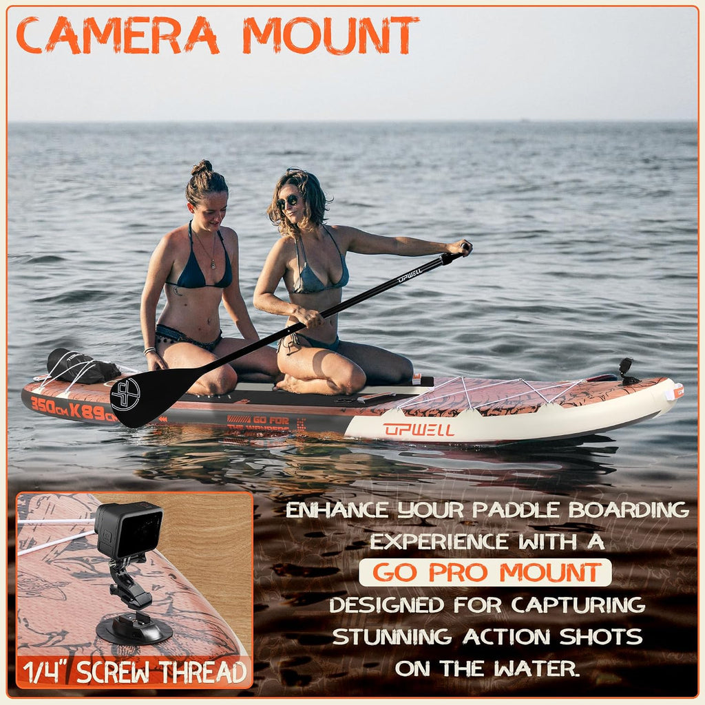 UPWELL 10'6'/11'/11'6' Inflatable Paddle Board, Stand Up Paddlboard for Youth & Adults, Stable Design, Premium SUP Accessories, Backpack, Leash, Hand Pump, Fins