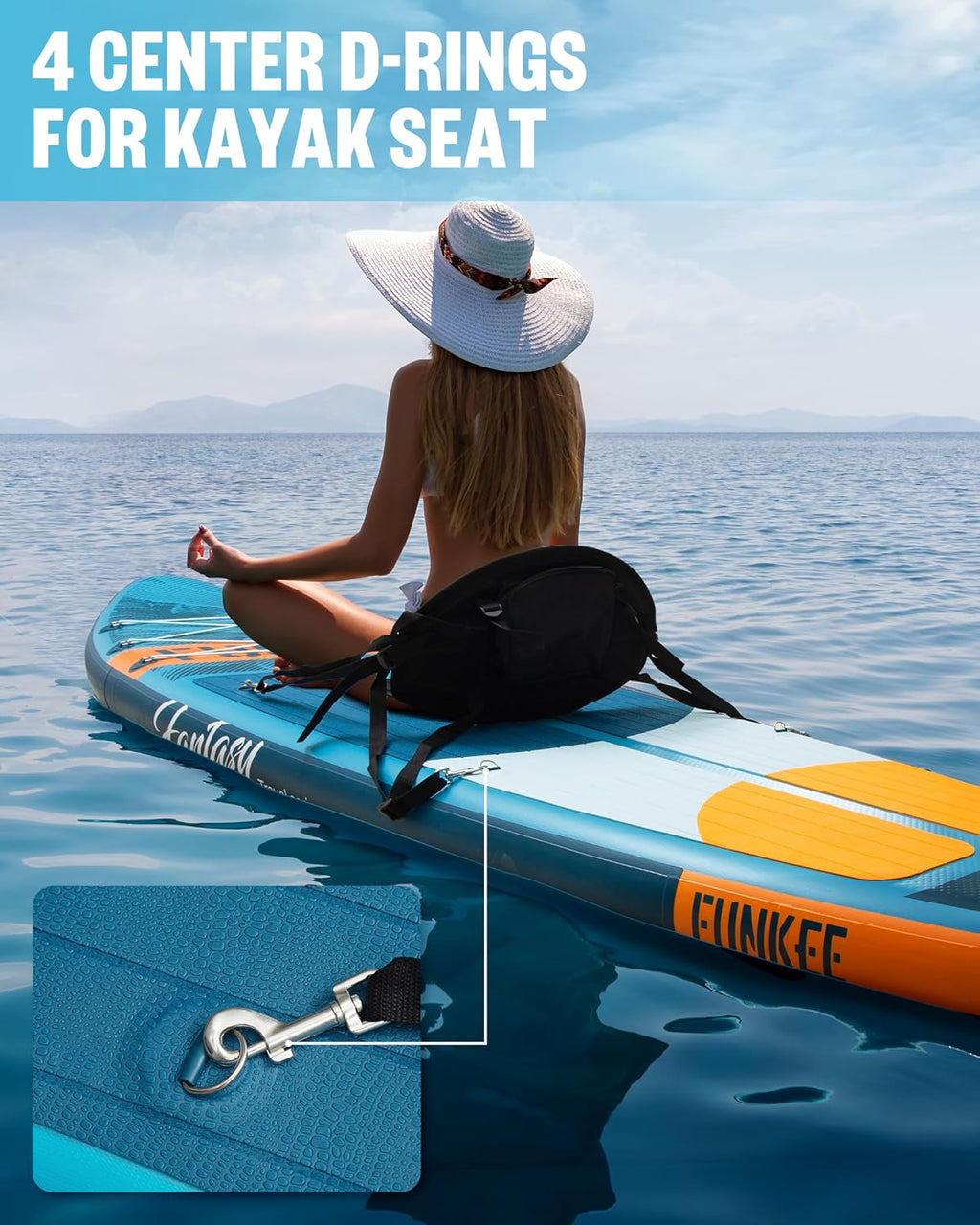 11'×34'×6' Extra Wide Inflatable Stand Up Paddle Board, Sup Board with Removable Fins, Backpack, Floating Paddle, Safety Leash, Floating Phone Case for Adults & Youth of All Skill Levels