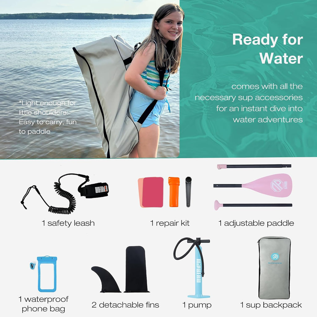 Niphean（Ultra-Light） Inflatable Paddle Board with StabilTrac Fin and Durable SUP Accessories, 10' Stand Up Paddle Boards for Adults & Youth, Versatile Yoga Paddle Board, Gift Ideas