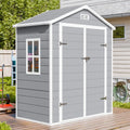 CDCASA 6x3 FT Resin Storage Shed, Waterproof Outdoor Shed with Floor & Window & Lockable Door Included, Outside Plastic Tool Sheds for Garden, Patio, Backyard, Light Gray