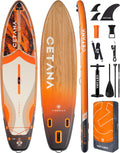 CETANA 11'6×35' Extra Wide Inflatable Paddle Board,Stand Up Paddle Board for Beginner,450lb Capacity SUP for Family with Safety Leash,3 Removable Fins,Dual-Action Pump& Floating Paddle