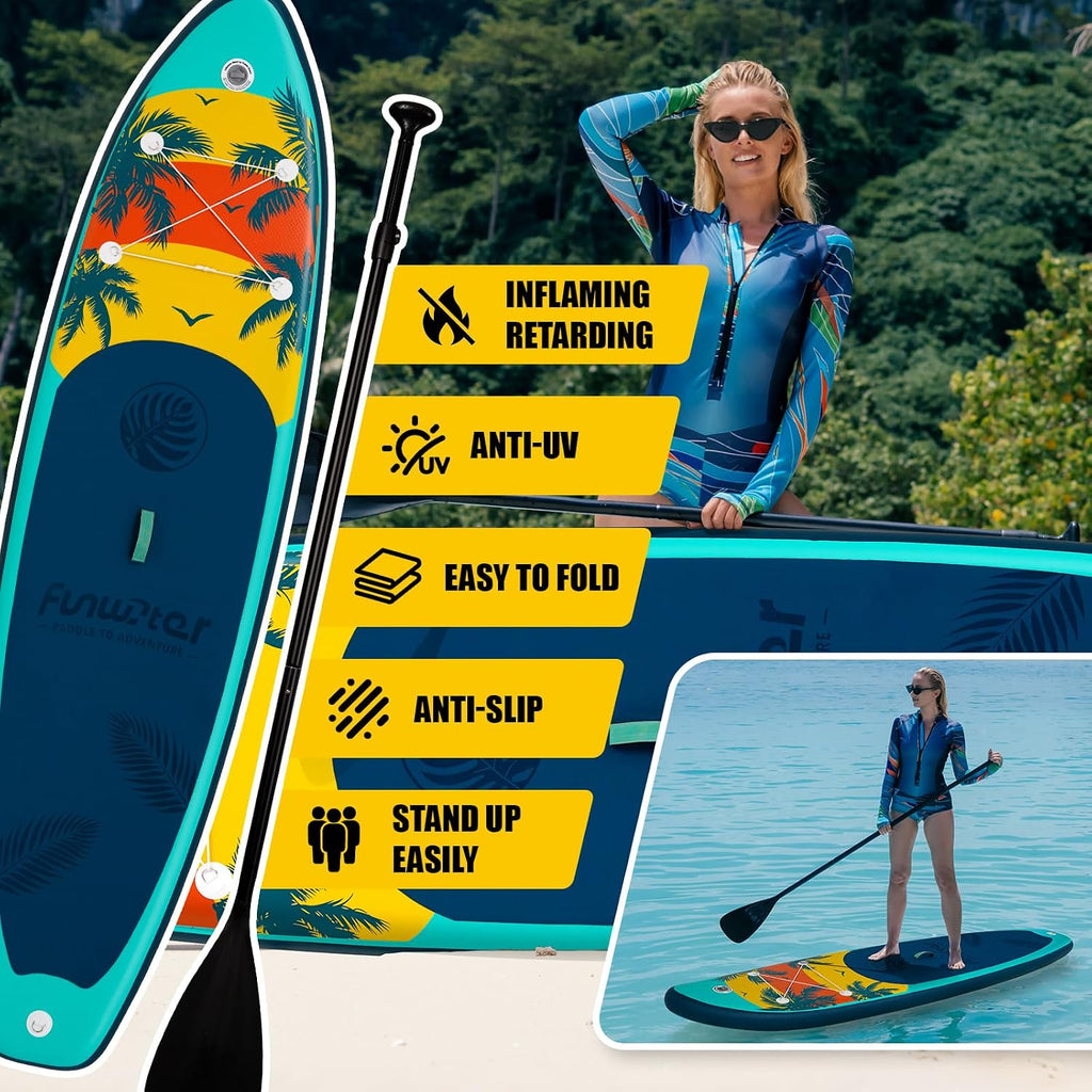 FunWater Stand Up Paddle Board Ultra-Light Inflatable Paddleboard with SUP Accessories for Adults & Youth of All Skill Levels
