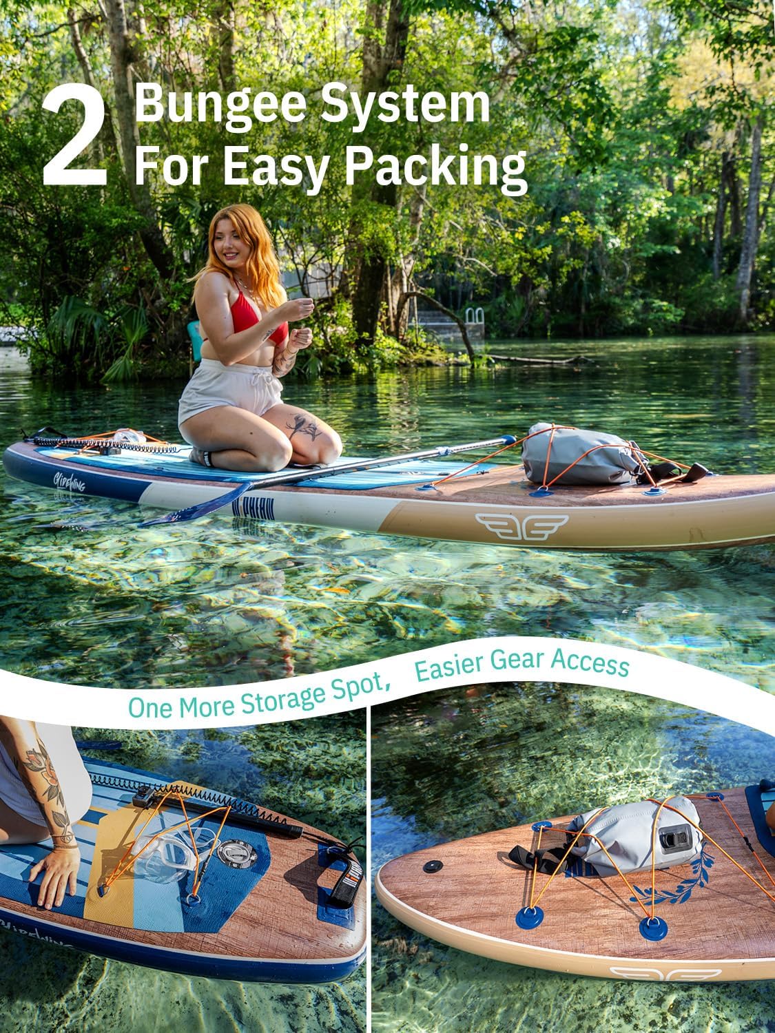 Niphean (Extra Large) Inflatable Paddle Board, SUP for 2+1 People/Family 500lbs Capacity Stand Up Paddle Board with SUP Accessories, StabilTrac Fin Non-Slip Paddleboard for Adults