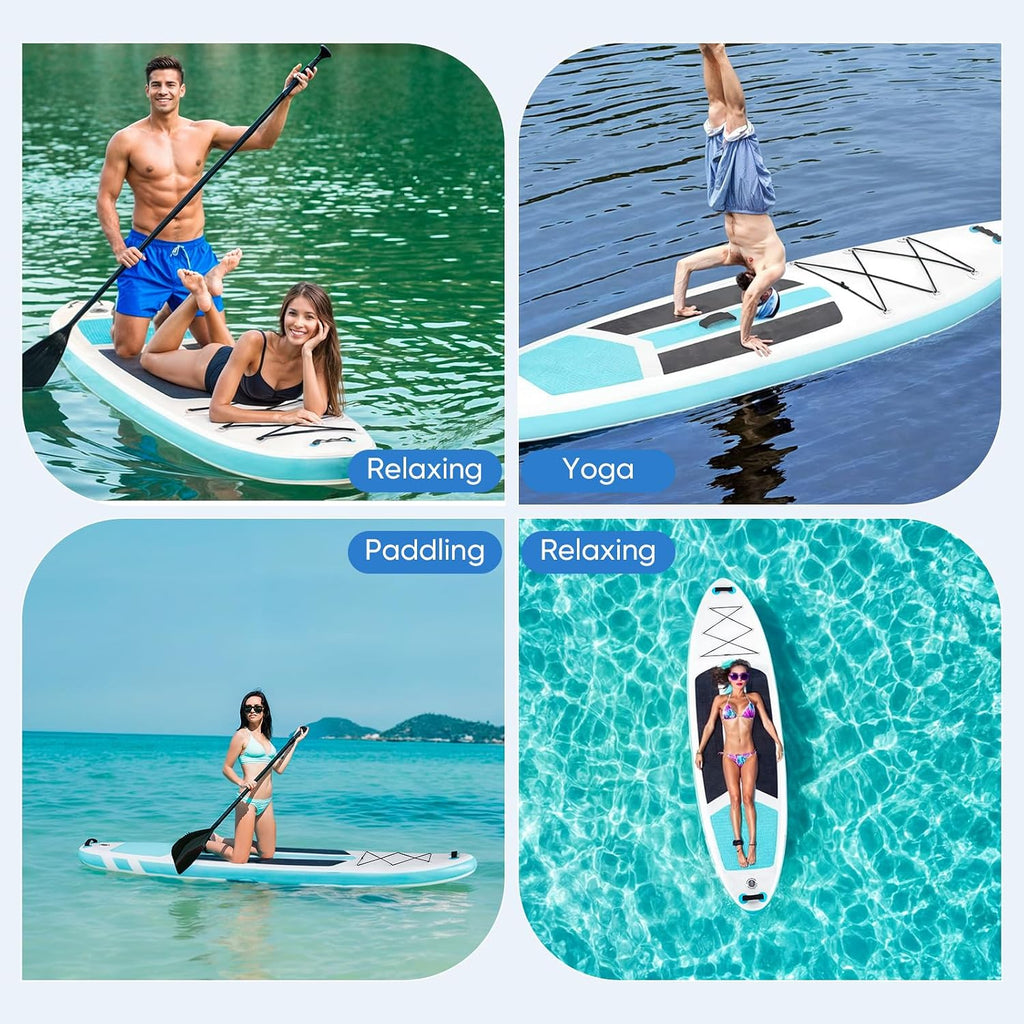 Sweetcrispy Inflatable Stand Up Paddle Board with Premium SUP Paddleboard Accessories,2-in-1 Paddle,Wide Stable Design,Non-Slip Comfort Deck for Adults & Youth of All Skill Levels