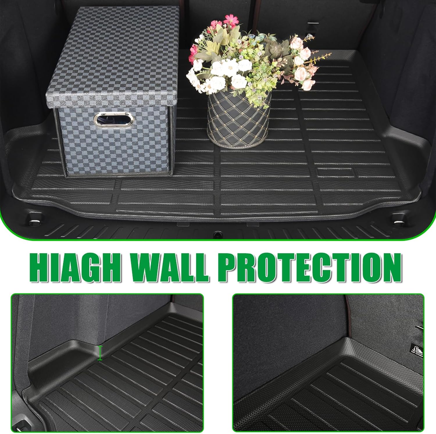 for Nissan Armada/Infiniti QX80 Floor Mats 2019-2024,Car Mats for Nissan Armada/Infiniti QX80 8 Seats(Bench Seat) All Weather Floor Mats Cargo Liner Accessories Rubber Car Mat