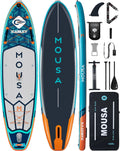 MOUSA 11'6'x35 Extra Wide Inflatable Stand Up Paddle Board, Stable Long SUP for 2 People/Family, Shoulder Strap, 3/5 Handles, 100L Backpack, All-Round Sup Board, Removeable Fin