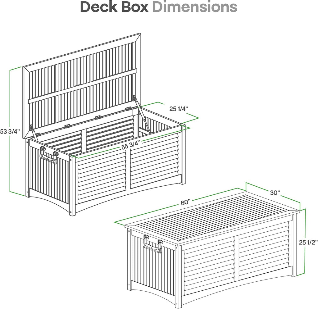Cambridge Casual Arie Teak Outdoor Deck Storage Box with Waterproof Cover – 130 Gallon Wooden Patio Storage