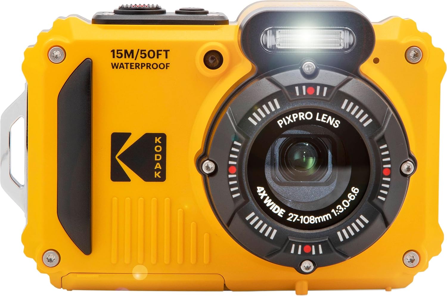 Kodak PIXPRO WPZ2 Rugged Waterproof Shockproof Dustproof WiFi Digital Camera 16MP 4X Optical Zoom 1080P Full HD Video Vlogging Camera 2.7' LCD (Yellow) + 32GB Card + Case + Floating Strap + Bundle