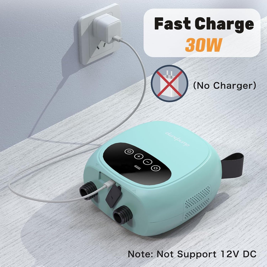 dwndpump Electric Paddle Board Pump, Rechargeable 20PSI SUP Pump, Dual-Stage Inflation and Deflation Sup Air Pump, Portable Electric Pump for Kayaks, Wind Wings, SUPs