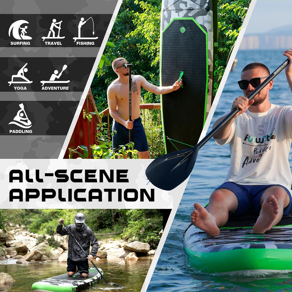 FunWater Inflatable Stand Up Paddle Board with Premium SUP Paddleboard Accessories, Anti-Slip EVA Deck, 11'6''/11'/10'6'' Paddle Boards for Adults & Youth of All Skill Levels
