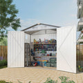 6x3.6FT Storage Shed, Outdoor Galvanized Steel Garden Shed with Lockable Door & Window, Waterproof Metal Tool Storage for Garden, Backyard, Patio, Lawn