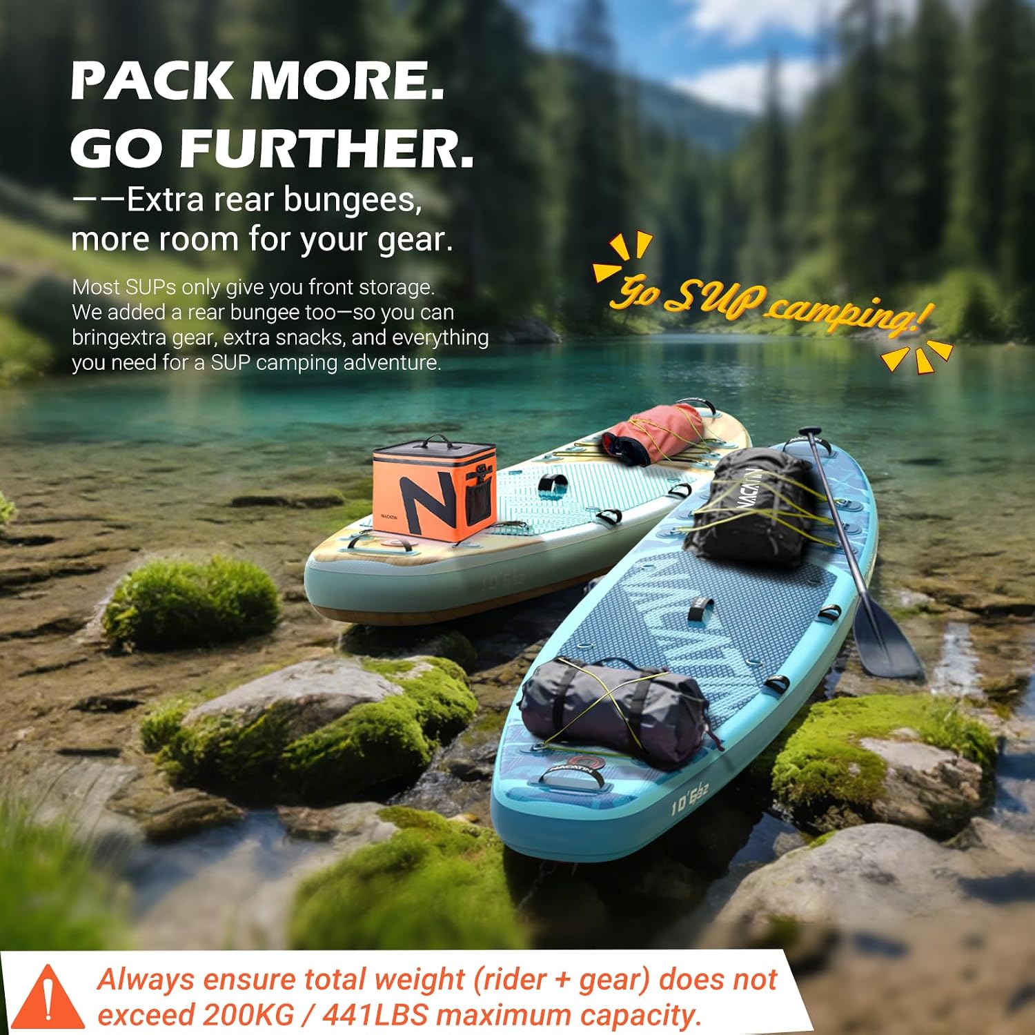NACATIN Inflatable Stand Up Paddle Board,10'6'Upgrade Version Blow Up Paddle Boards for Adults with Premium SUP Accessories& Backpack,Adjustable Paddle,Camera Mount,Hand Pump, for Lake, River, Yoga
