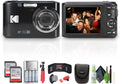 Kodak Pixpro FZ45 Digital Camera (Black) Bundle Including: 2X 64 GB Memory Card, Rechargeable Batteries, Camera Case, Flexible Tripod, Card Reader, Card Wallet, Hand Strap, Full Cleaning Kit