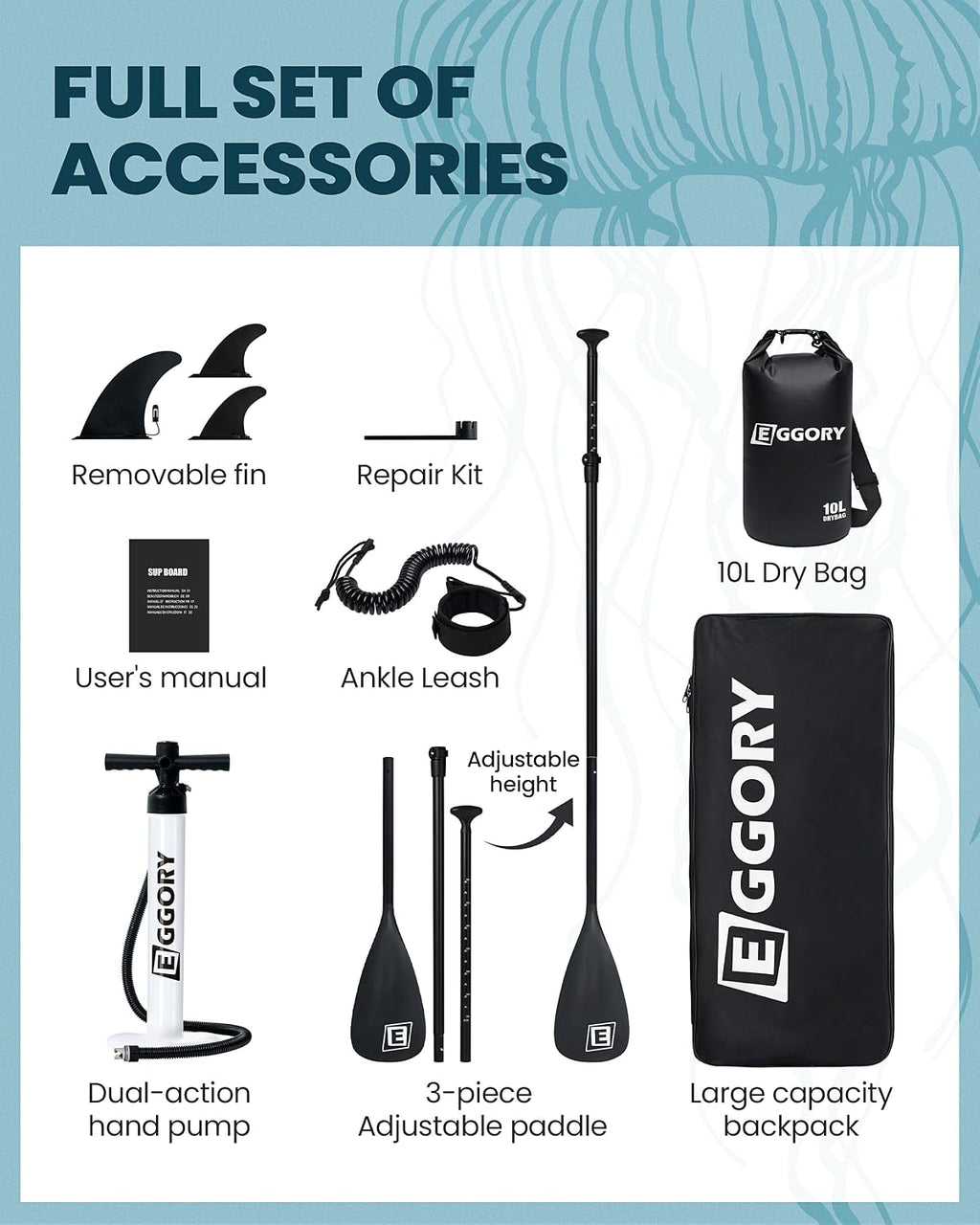 Inflatable Paddle Board,Stand Up Paddle Board Set, Extra Wide SUP Board with Removable Fin, Floating Paddle, Hand Pump, Waterproof Phone Pouch,Traveling Board