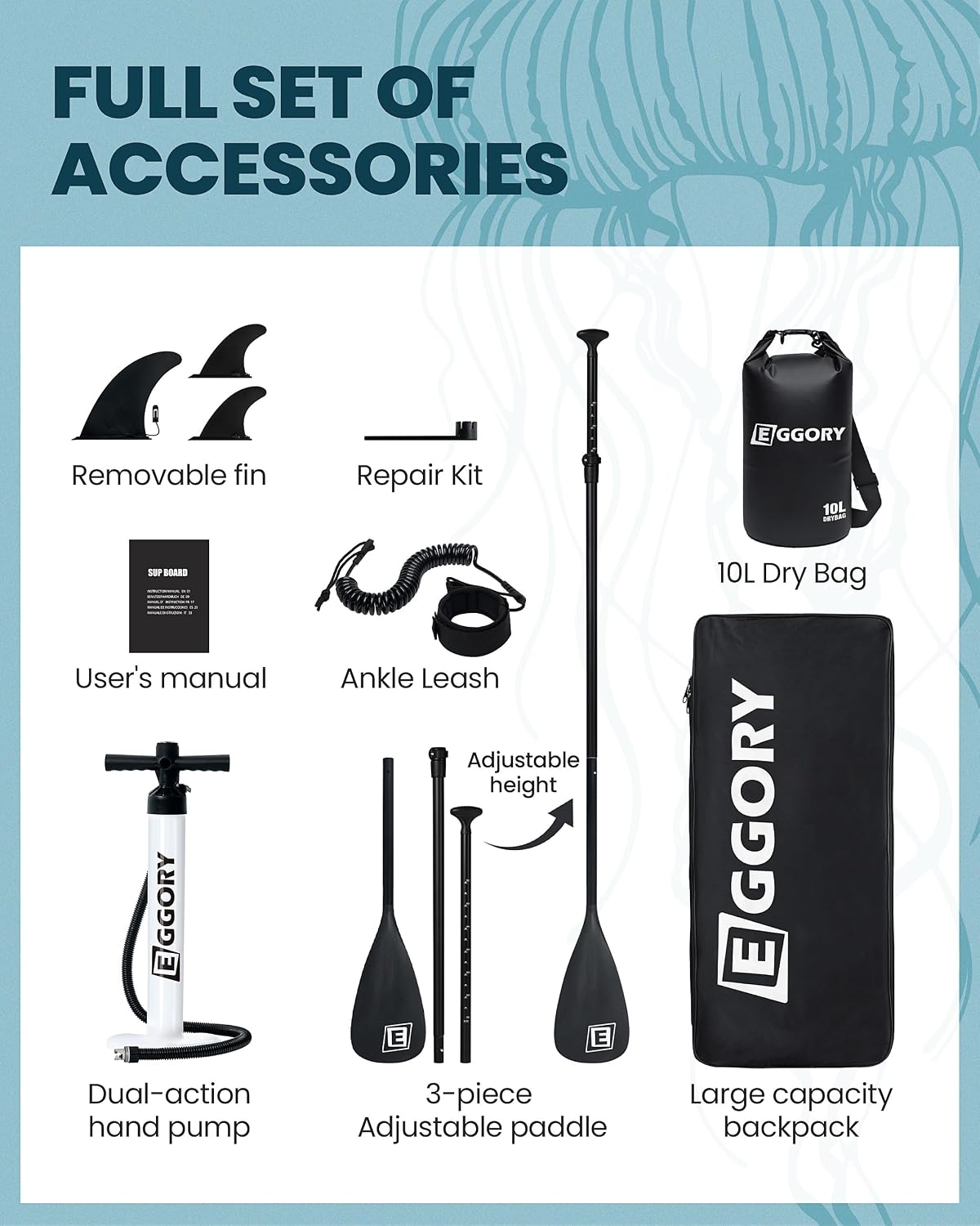 Inflatable Paddle Board,Stand Up Paddle Board Set, Extra Wide SUP Board with Removable Fin, Floating Paddle, Hand Pump, Waterproof Phone Pouch,Traveling Board