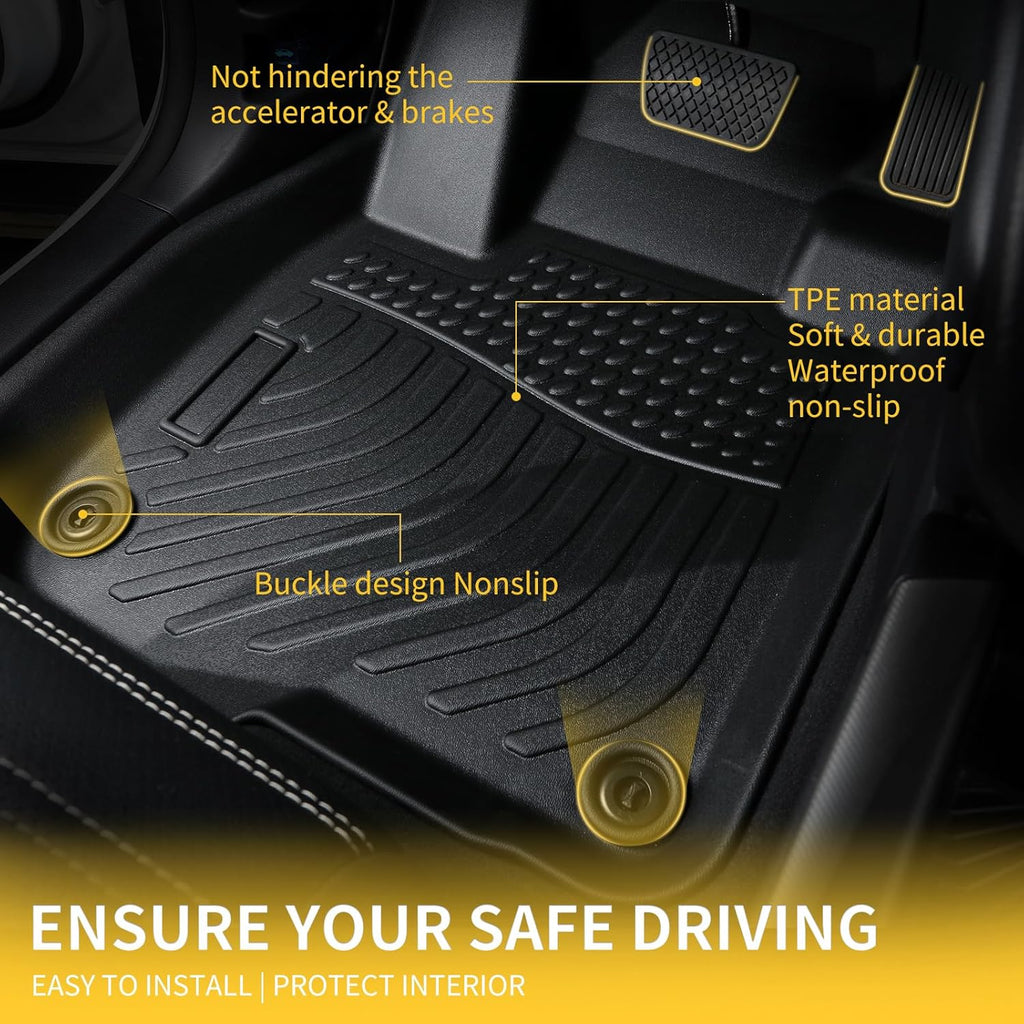 GINOWY- Floor Mats & Cargo Liner for Hyundai Elantra & Elantra N 2026 2025 2024 2023 2022 2021, TPE All Weather Car Mats for Elantra SE丨N Line丨Limited丨SEL丨GT丨GT-Line Car Accessories Mats
