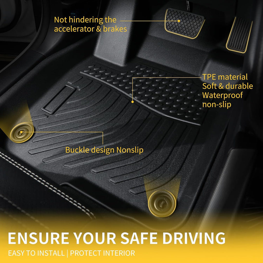 GINOWY-Floor Mats & Cargo Liner for Toyota Corolla Sedan 2020-2026 (Include Hybrid), SE丨LE丨FX 丨XSE, All Weather Car Mats for Toyota Corolla Accessories Rubber Mats Trunk Cargo Mat